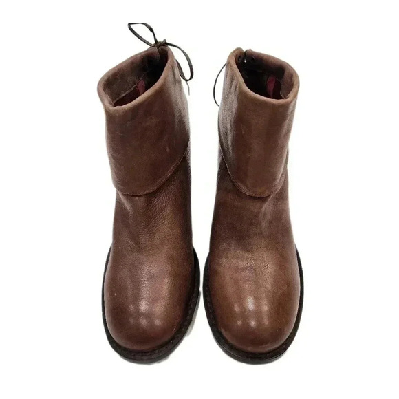 LEATHER BRONX VINTAGE Boho Distressed Ankle Boots, Brown, Euro 41 US Women's 8.5 - Picture 2 of 6